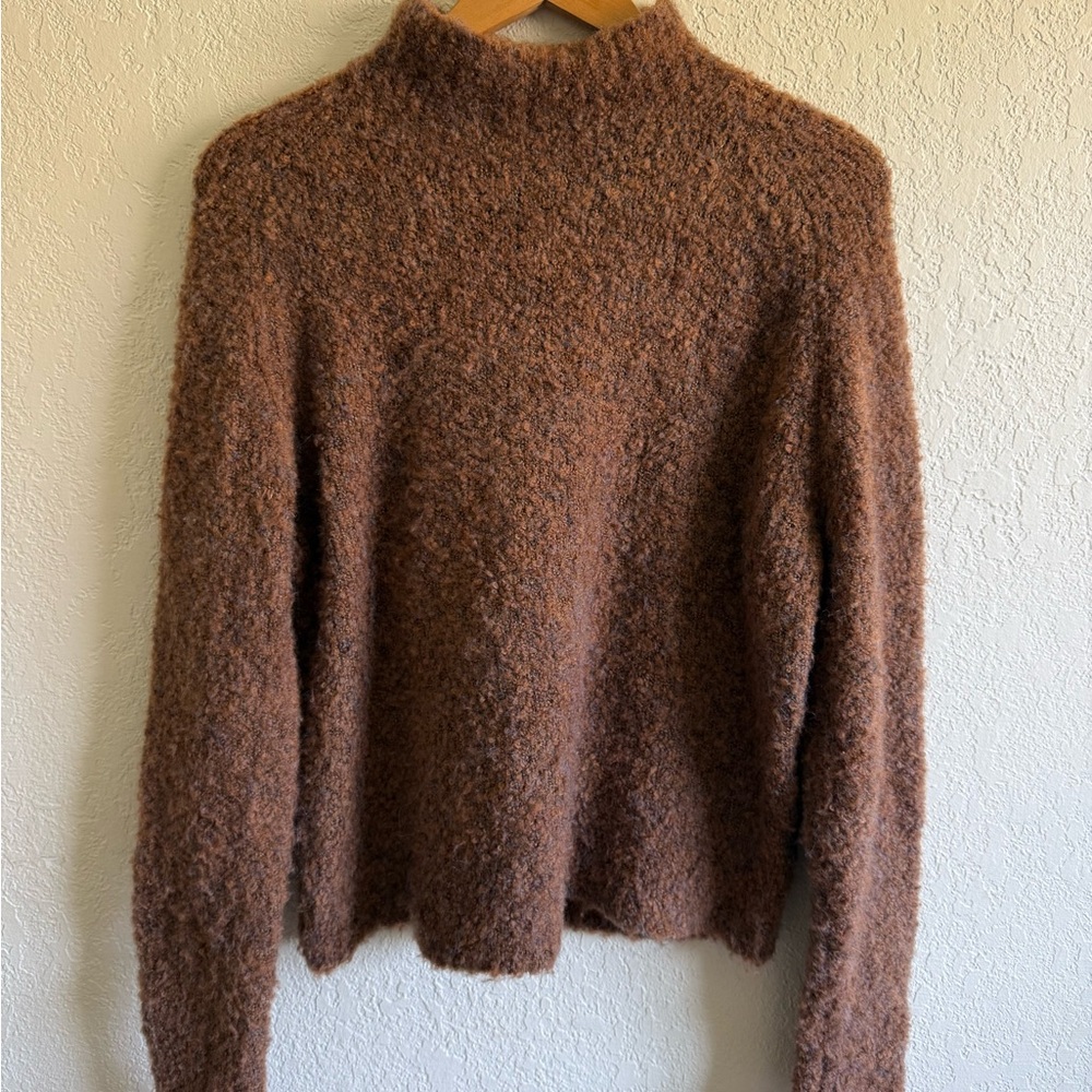 Olivaceous Brown Cowl Neck Sweater
